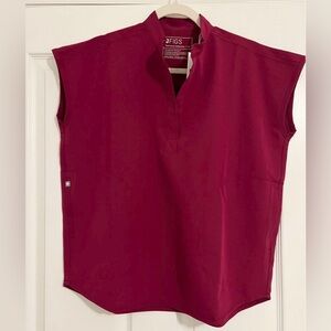 Figs Rafaela Oversized Scrub Top Dark Magenta